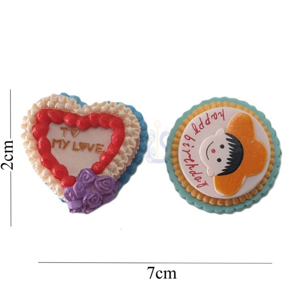 White Heart  Birthday Cake Miniature