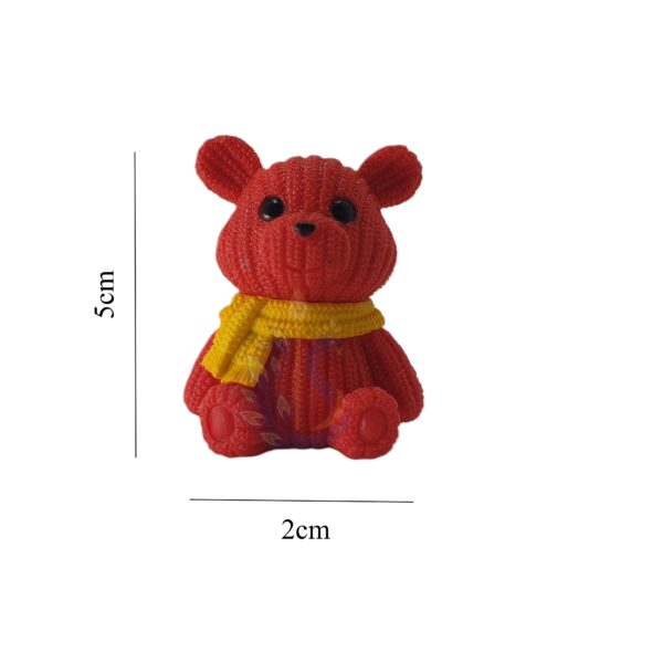 Multi colour Miniature Knit-Look Teddy Bear Figure