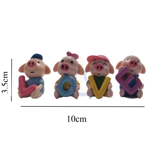 Miniature Love Piglet Figures Set of 4