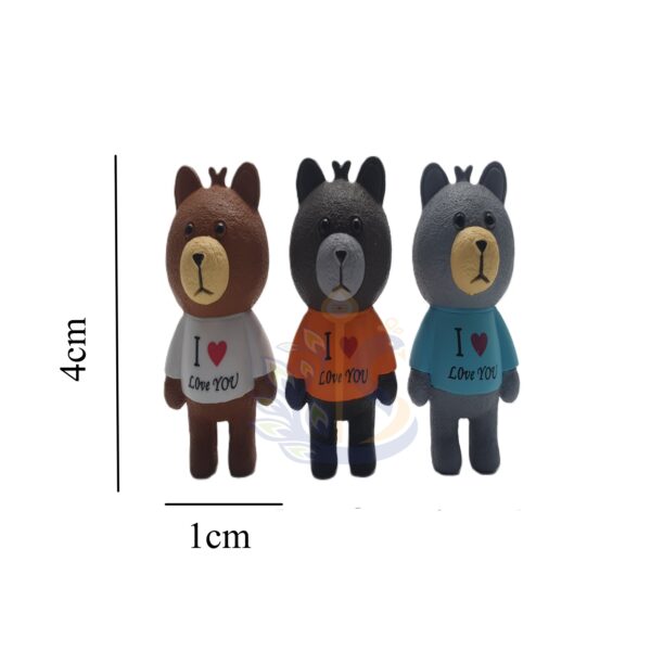 Miniature MultiColor Teddy Bear Set of 3