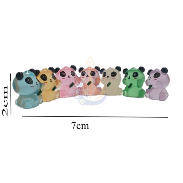 Colorful Radiant Glass Panda Figure set of 7