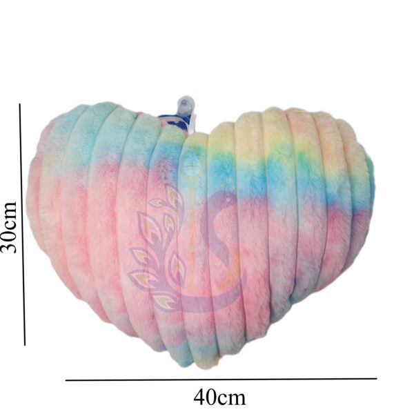 Heart-shaped Rainbow Fur Pillow High-Quality Fur
