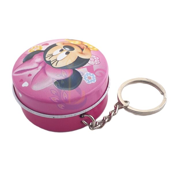 Minnie Mouse Round Tin Keychain