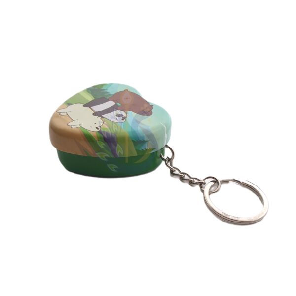 Bare Bears Heart-Shaped Tin Keychain