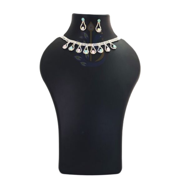 Rhinestone Necklace And Earring Set