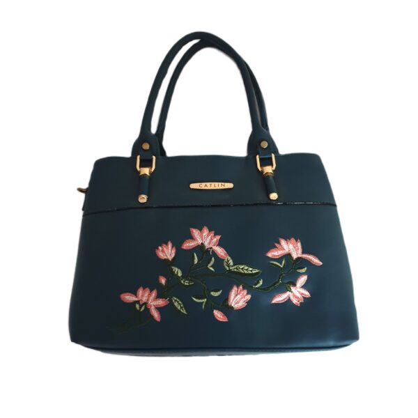 Women Elegant Embroidered Floral Satchel Bag