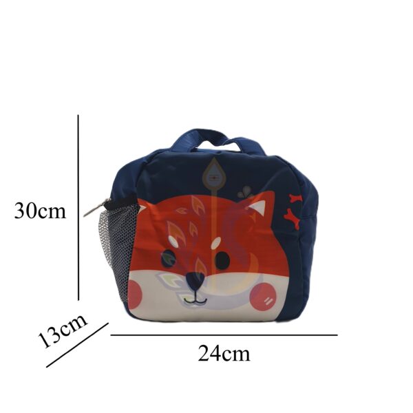 Blue Insulated Lunch Bag With A Cartoon Fox Design