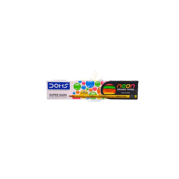 DOMS Neon Eraser Tipped Super Dark Graphite Pencils