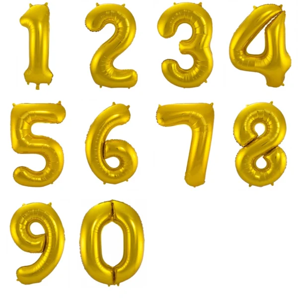 16" Gold Numbers Foil Ballon For Celebrations