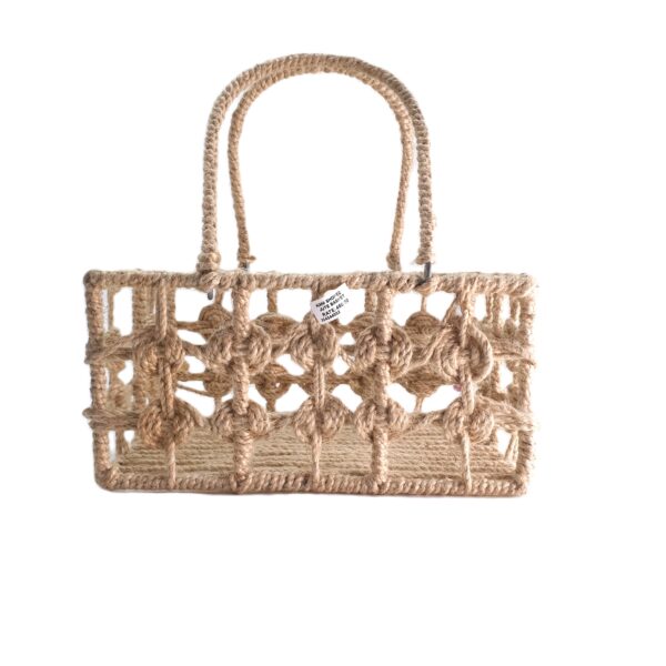 Handmade Jute Rope Metal Frame Basket