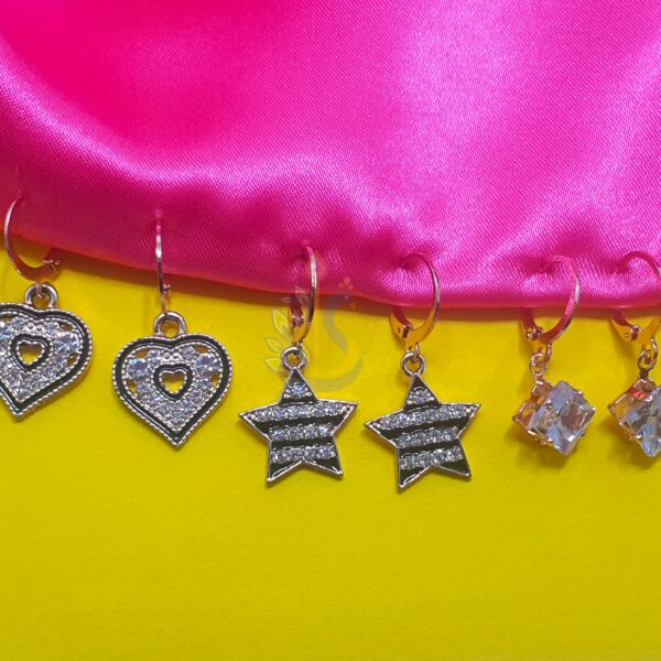 Dazzling Duo Charm Hoop Earrings Set