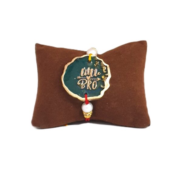 Handmade "Little Bro" Rakhi with Decorative Bead