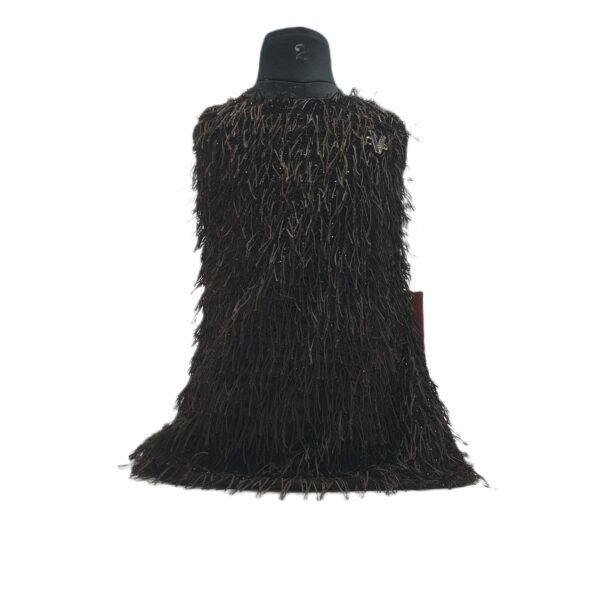 Textured Shaggy Faux Fur Ghillie-Style Vest