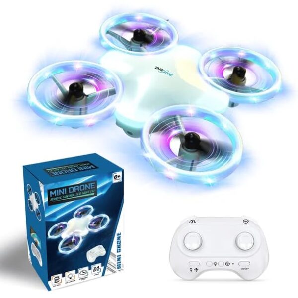 Mini RC LED Quadcopter Drone with Colorful Lights - Hand Controlled Flying Toy