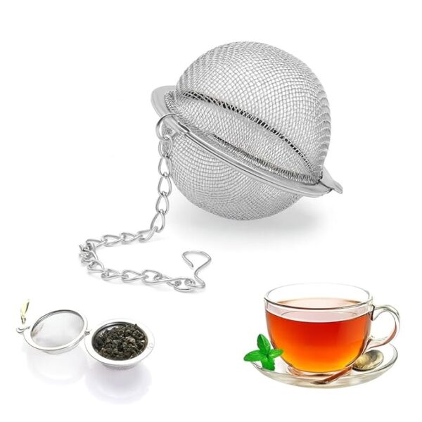 Stainless Steel Mesh Tea Infuser Ball Strainer with Chain for Loose Leaf Tea & Spices