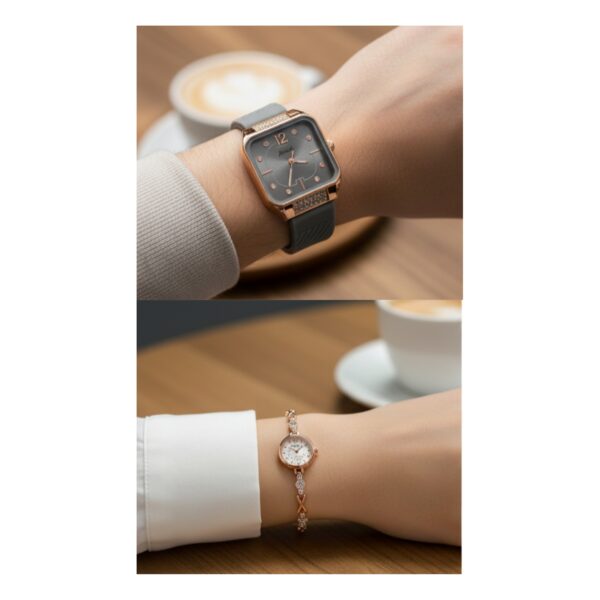 Luxury Rose Gold Women's Mesh Strap Analog Watch