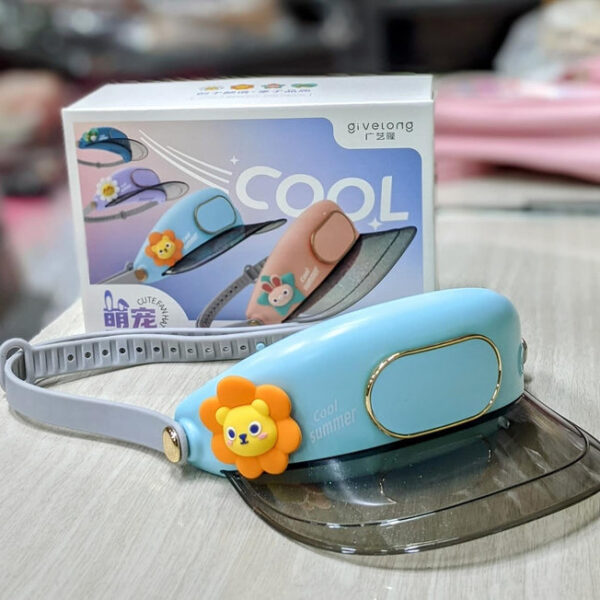 Sun Visor Hat with a Built-in Fan Rechargeable Fan Visor or Cooling Fan Hat.