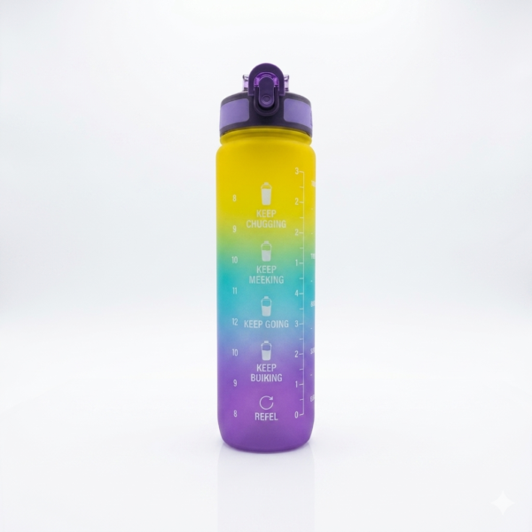 AuraMist Motivational Time-Marker Water Bottle (1 Litre)