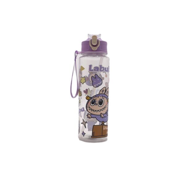 Labubu Theme Transparent Kids' Sipper Bottle (600ml)