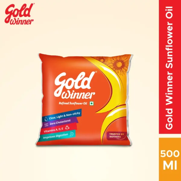 Gold Winner Refined Sunflower Oil (500 ml Pouch)